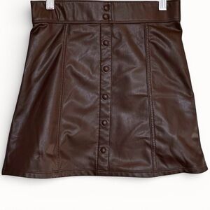 Abercrombie Kids Dark Brown Faux Leather Mini Skirt Size 13/14